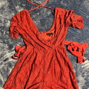 Trixxi Women's Scarlet Lace Romper